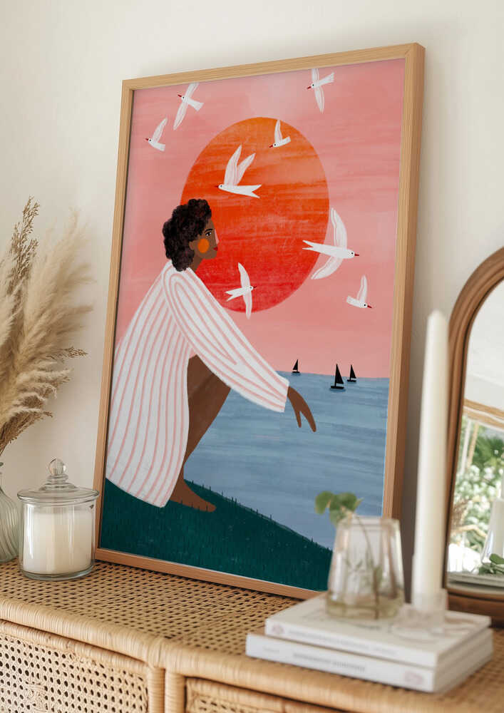 Woman and Ocean Sunset
