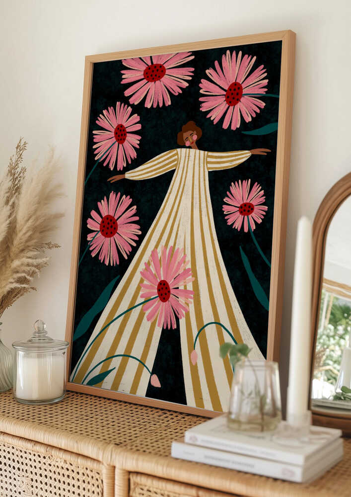 Joyful Woman In Bloom