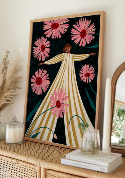 Joyful Woman In Bloom