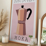 Pink Moka Pot Coffee