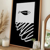 Minimal Fish Skeleton Swirl