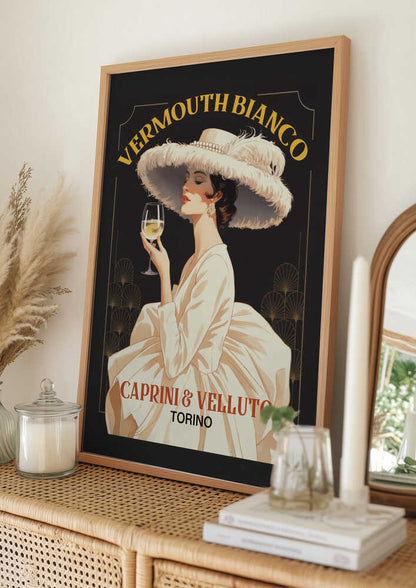 Elegant Art Deco Wine Woman