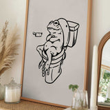 Funny Frog on Toilet