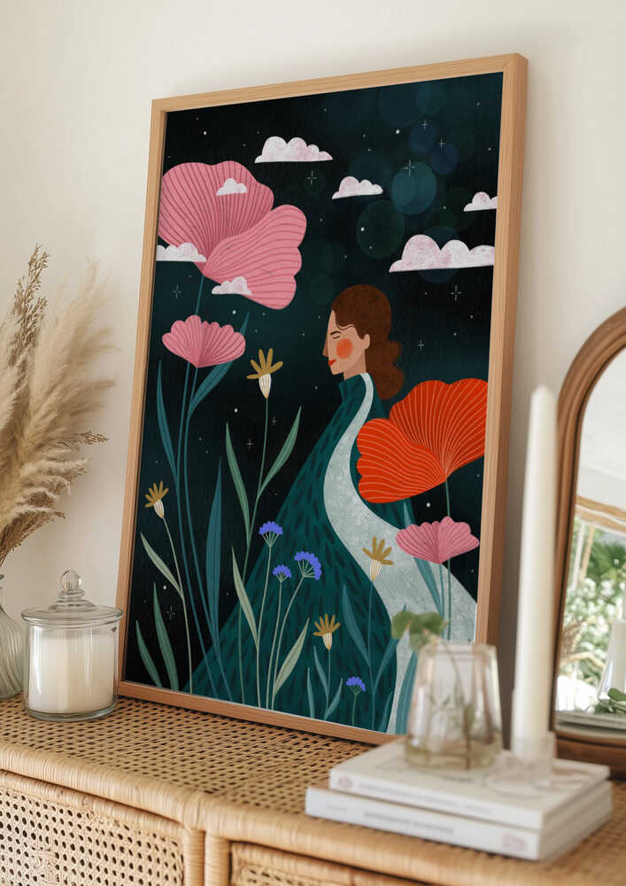 Woman Among Night Blooms