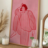 Woman In Pink Stripes