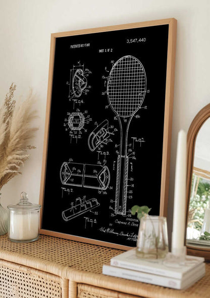 Vintage Tennis Racket Patent