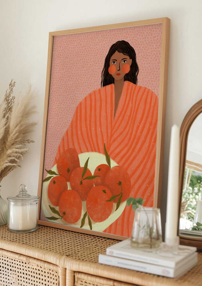 Woman Holding Oranges