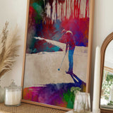 Colorful Golf Swing