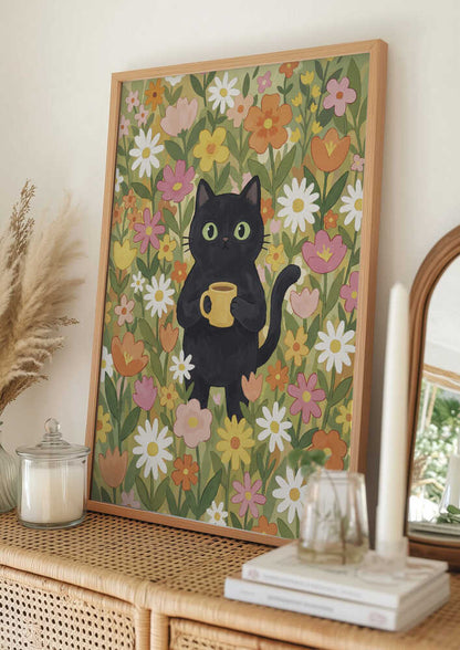 Whimsical Cat Flower Garden