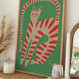 Striped Cat Stretching