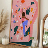 Dynamic Pink Wall Climb