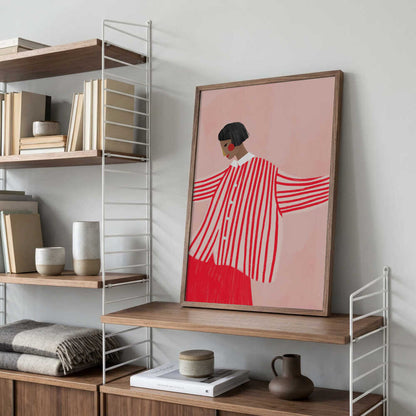 Confident Woman In Stripes