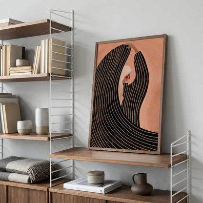 Graceful Woman Flowing Stripes