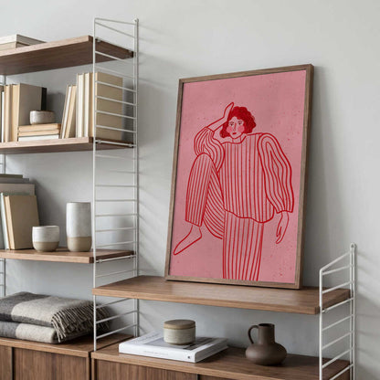 Woman In Pink Stripes