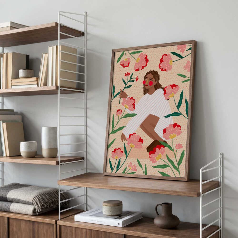Woman In Floral Garden