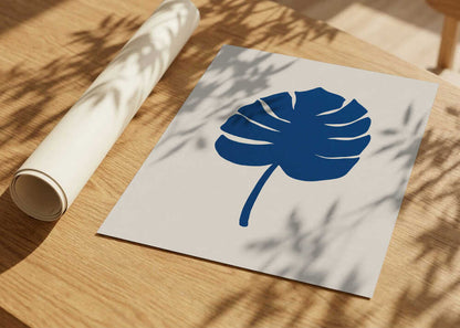 Blue Monstera Leaf