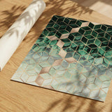 Green Gold Geometric Leaves
