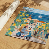 Travel poster woman on the Amalfi coast, Italy