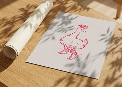 Whimsical Cowboy Goose