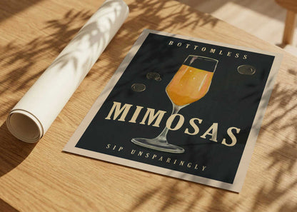 Bottomless Mimosas Art Deco Cocktail Bar Art