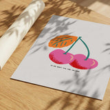 Pink Cherries Illustration