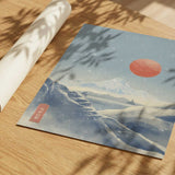 Snowy Mountain Red Sun