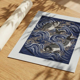 Carp In Waves During Meij Period