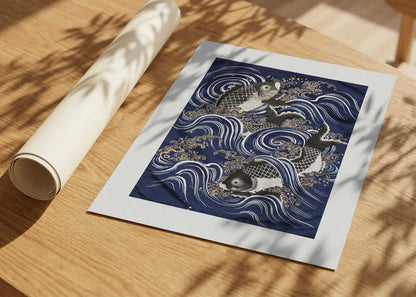 Carp In Waves During Meij Period