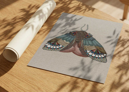 Intricate Embroidered Moth