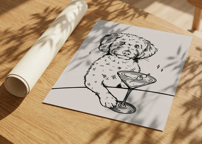 Whimsical Martini Dog