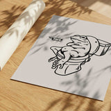 Funny Frog on Toilet