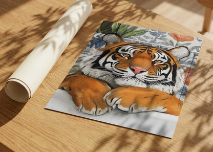 Curious Tiger Bathtime