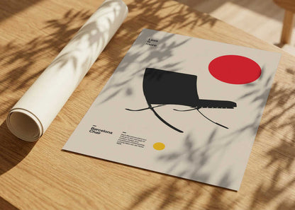 Minimalist Chair Red Circle