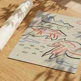 Whimsical Foxes Mountain Landscape