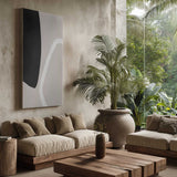 Bold Black Shapes and a White Line