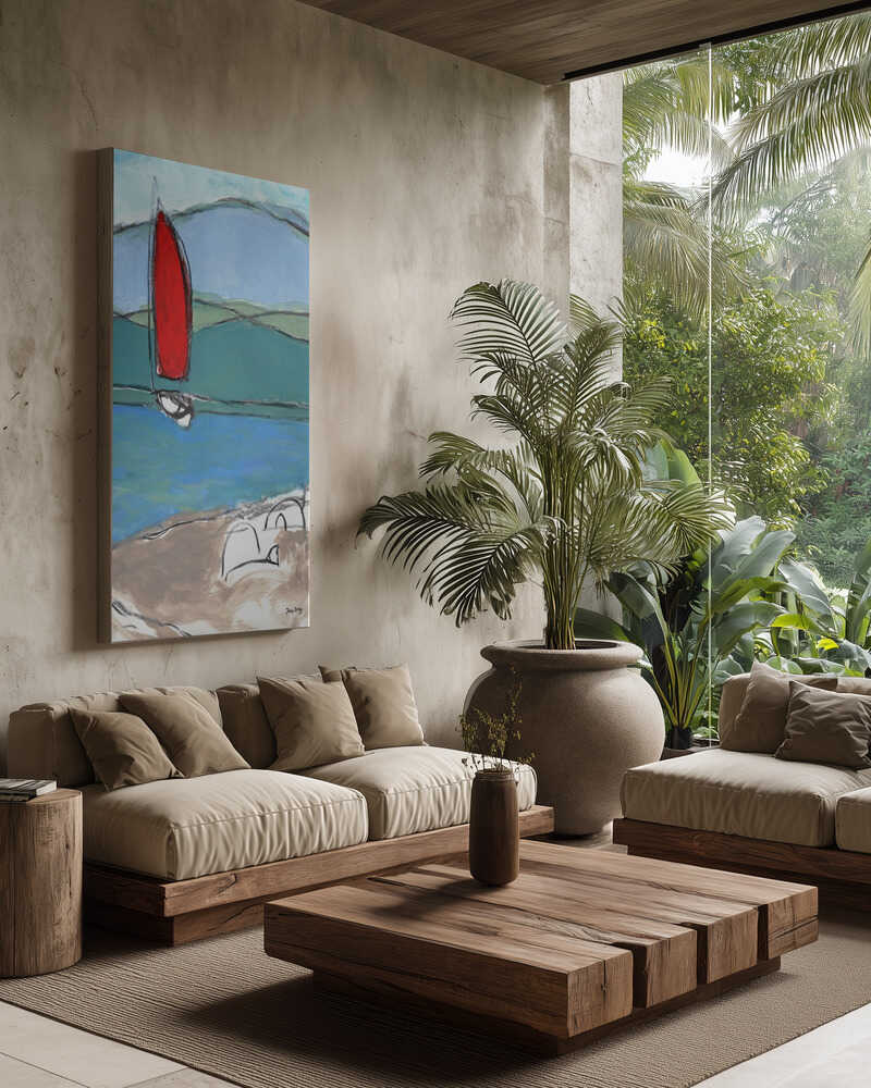 Red Sailboat Serenity